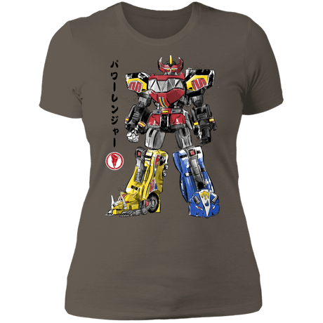T-Shirts Warm Grey / S Mighty Morphin Megazord sumi-e Women's Premium T-Shirt