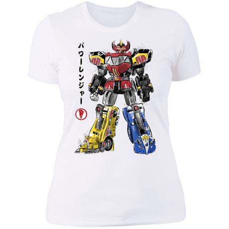 T-Shirts White / S Mighty Morphin Megazord sumi-e Women's Premium T-Shirt