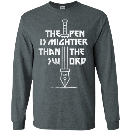 T-Shirts Dark Heather / S Mighty Pen Men's Long Sleeve T-Shirt