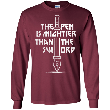 T-Shirts Maroon / S Mighty Pen Men's Long Sleeve T-Shirt