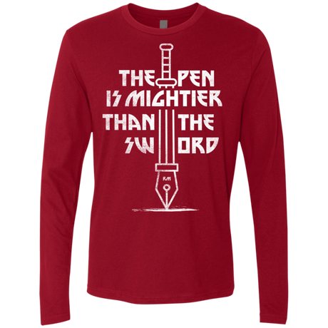T-Shirts Cardinal / S Mighty Pen Men's Premium Long Sleeve