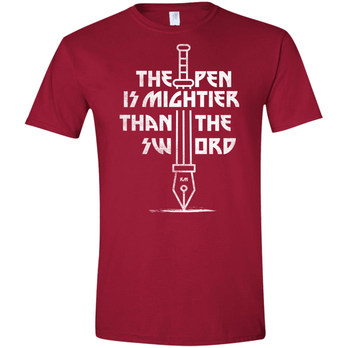 T-Shirts Cardinal Red / S Mighty Pen Men's Semi-Fitted Softstyle
