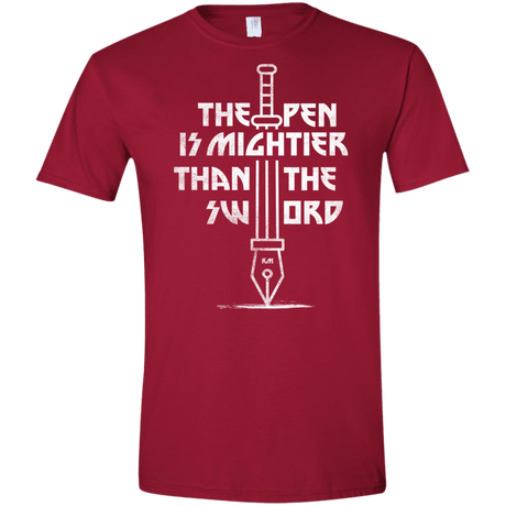 T-Shirts Cardinal Red / S Mighty Pen Men's Semi-Fitted Softstyle