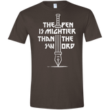 T-Shirts Dark Chocolate / S Mighty Pen Men's Semi-Fitted Softstyle