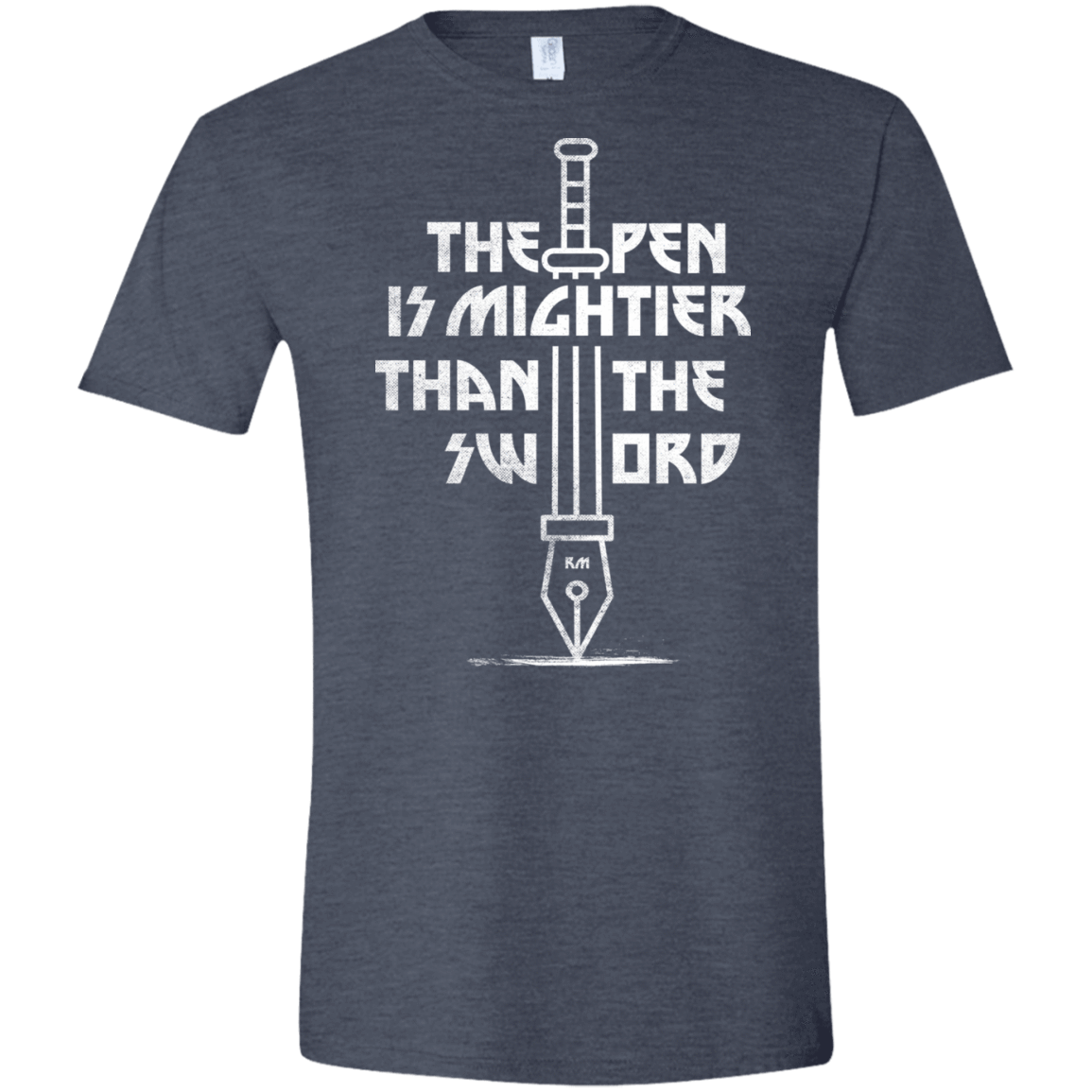 T-Shirts Heather Navy / S Mighty Pen Men's Semi-Fitted Softstyle