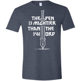 T-Shirts Heather Navy / S Mighty Pen Men's Semi-Fitted Softstyle