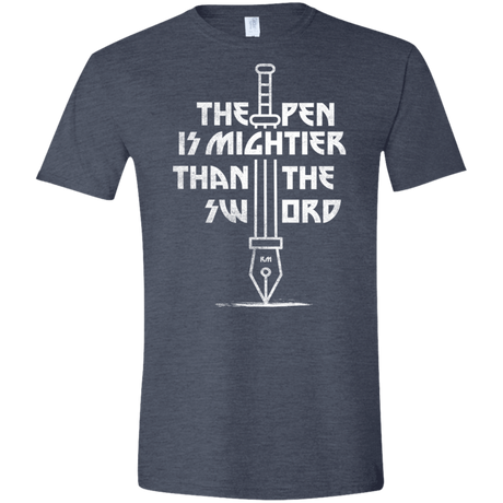 T-Shirts Heather Navy / S Mighty Pen Men's Semi-Fitted Softstyle