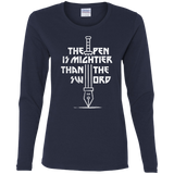 T-Shirts Navy / S Mighty Pen Women's Long Sleeve T-Shirt