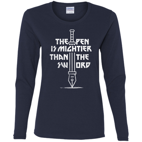 T-Shirts Navy / S Mighty Pen Women's Long Sleeve T-Shirt