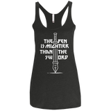 T-Shirts Vintage Black / X-Small Mighty Pen Women's Triblend Racerback Tank