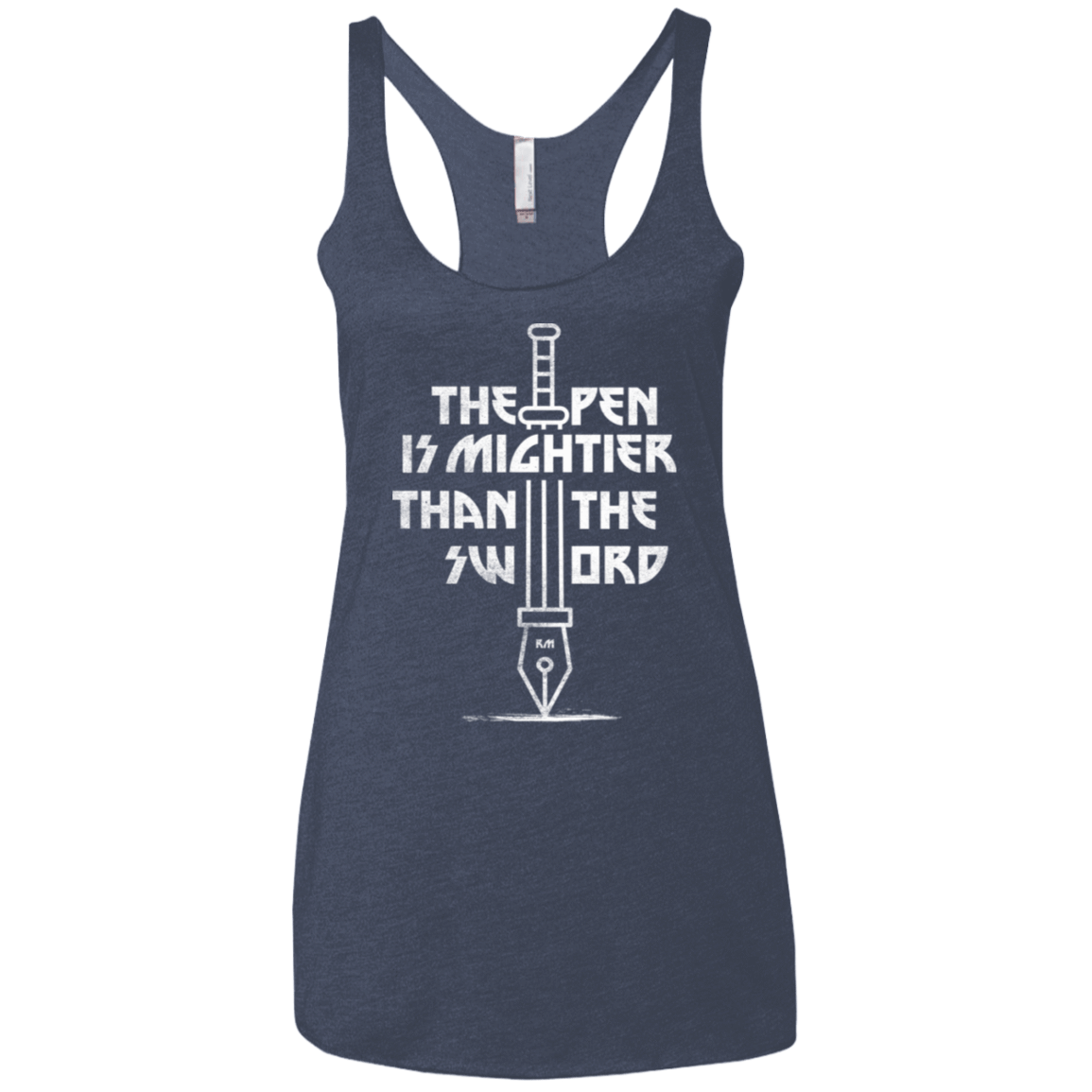 T-Shirts Vintage Navy / X-Small Mighty Pen Women's Triblend Racerback Tank
