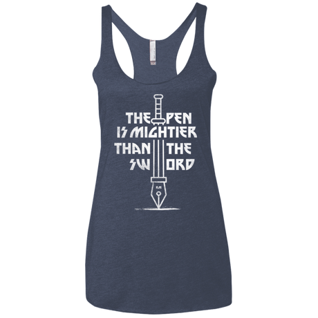 T-Shirts Vintage Navy / X-Small Mighty Pen Women's Triblend Racerback Tank