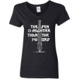 T-Shirts Black / S Mighty Pen Women's V-Neck T-Shirt