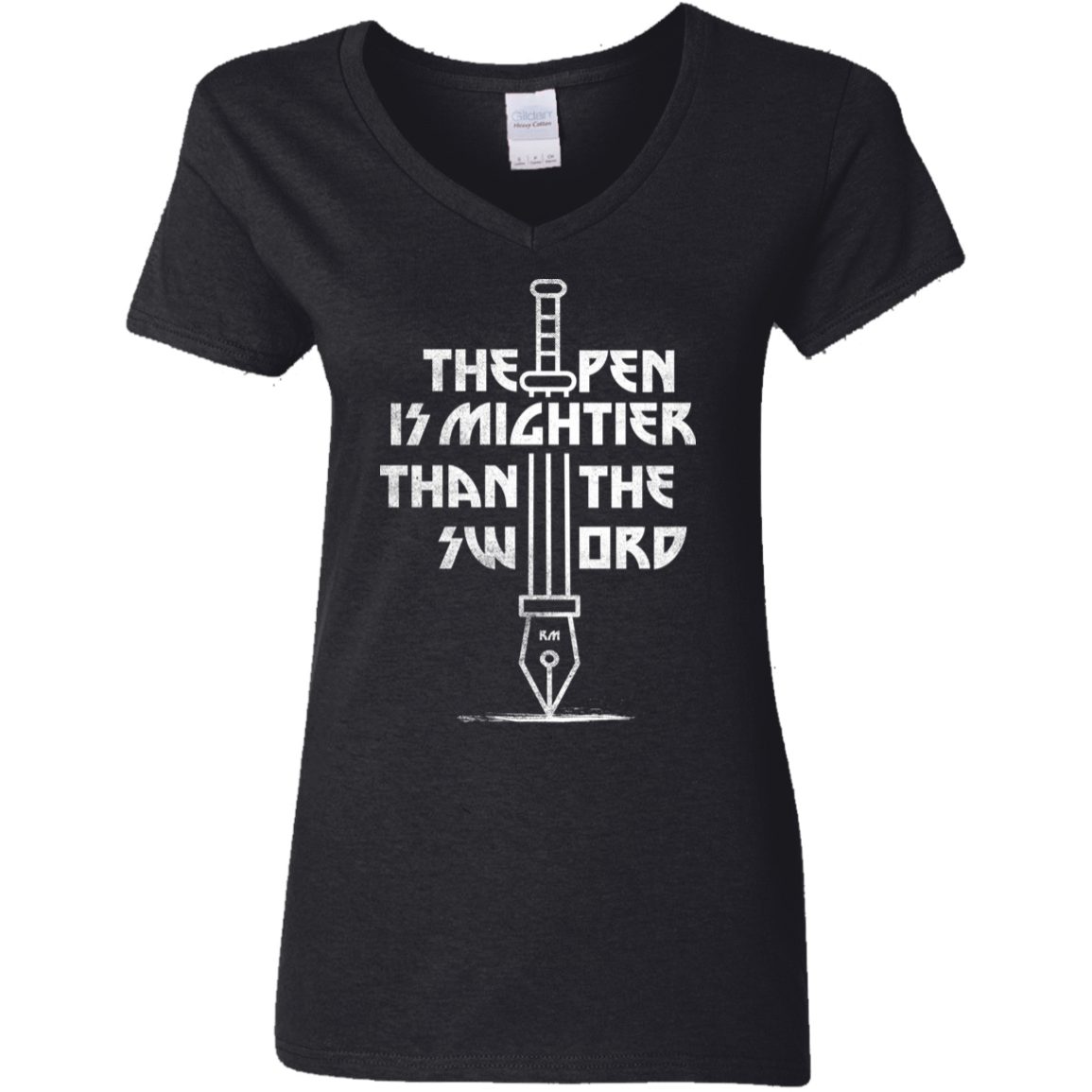 T-Shirts Black / S Mighty Pen Women's V-Neck T-Shirt