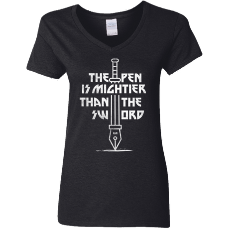 T-Shirts Black / S Mighty Pen Women's V-Neck T-Shirt