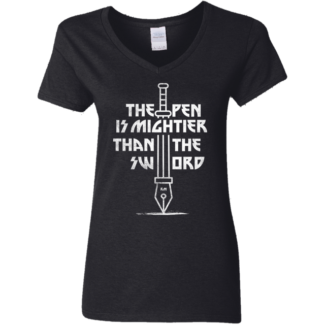 T-Shirts Black / S Mighty Pen Women's V-Neck T-Shirt