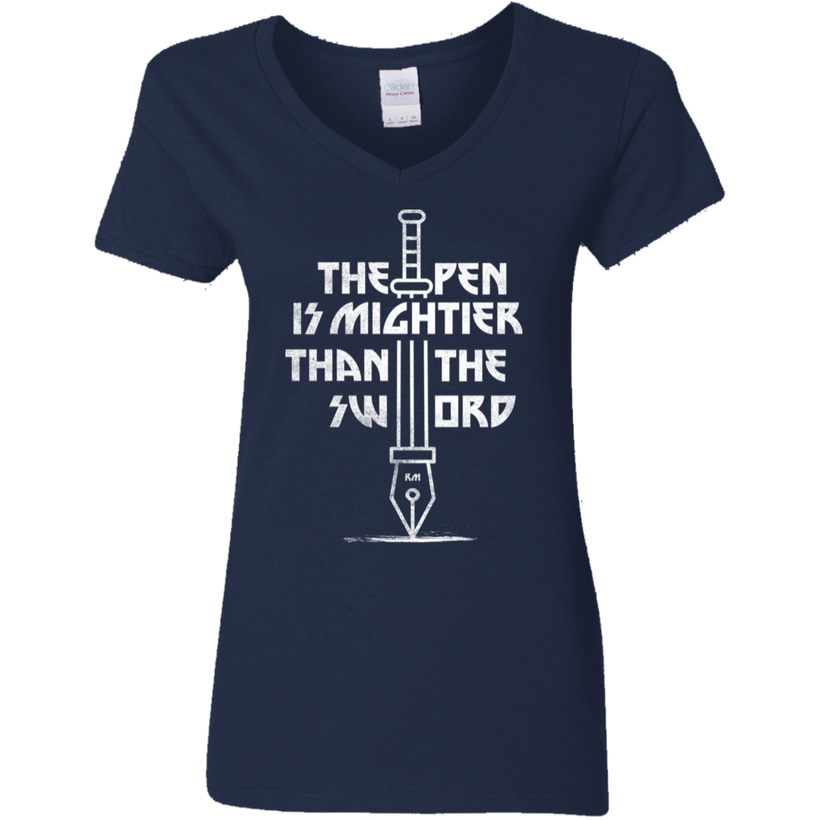 T-Shirts Navy / S Mighty Pen Women's V-Neck T-Shirt