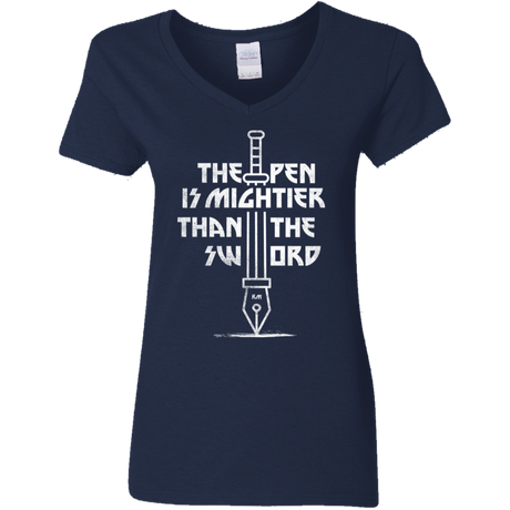 T-Shirts Navy / S Mighty Pen Women's V-Neck T-Shirt