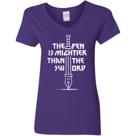 T-Shirts Purple / S Mighty Pen Women's V-Neck T-Shirt