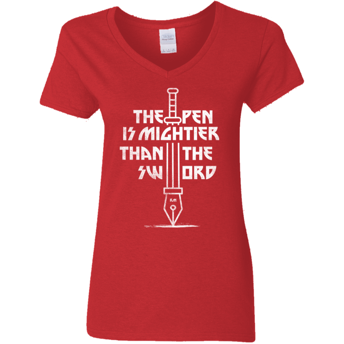 T-Shirts Red / S Mighty Pen Women's V-Neck T-Shirt