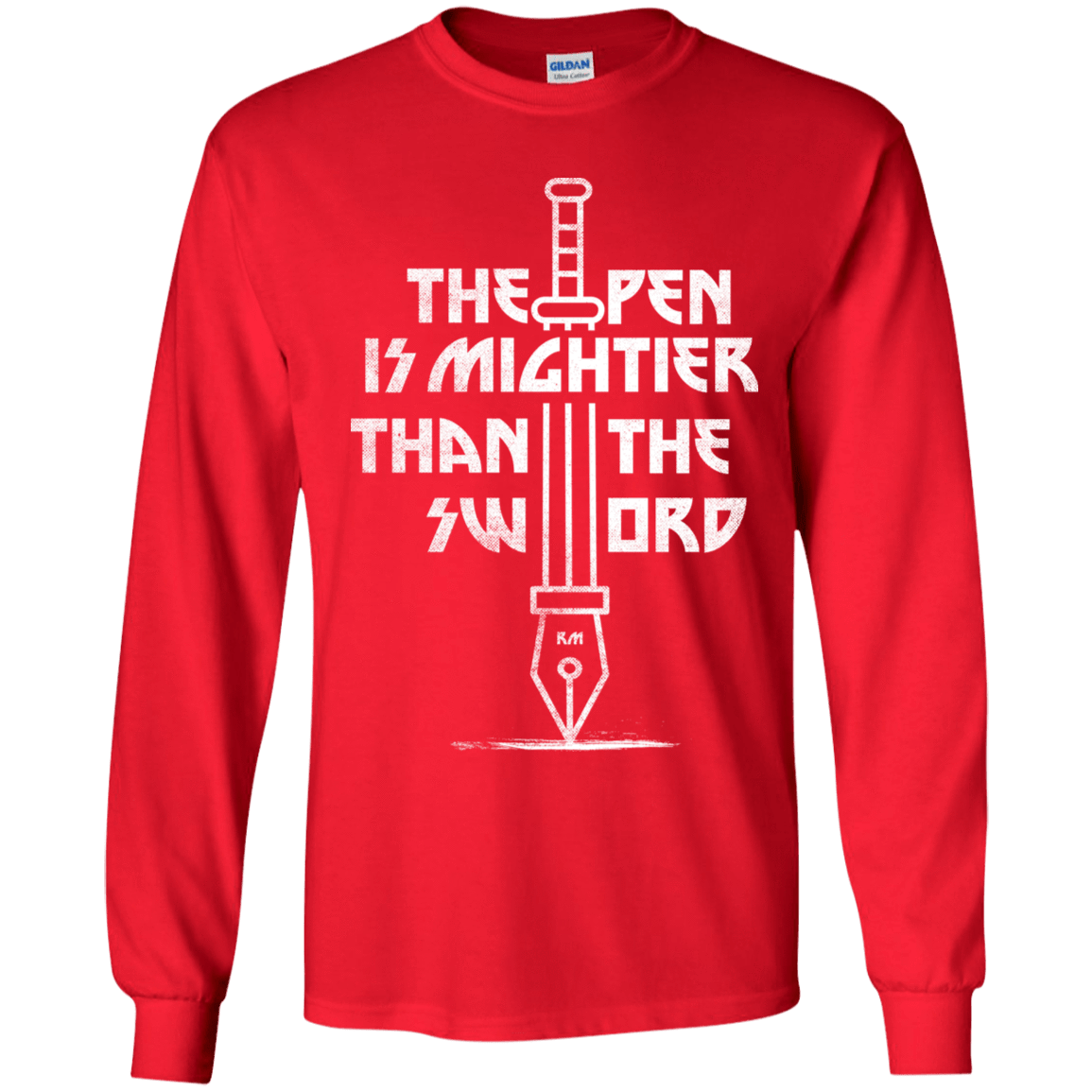 T-Shirts Red / YS Mighty Pen Youth Long Sleeve T-Shirt