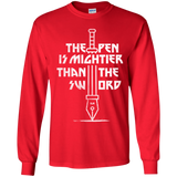 T-Shirts Red / YS Mighty Pen Youth Long Sleeve T-Shirt