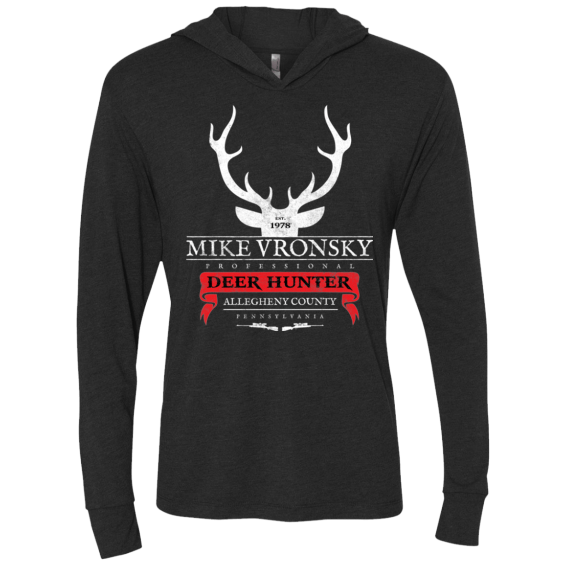 T-Shirts Vintage Black / X-Small Mike Vronsky Triblend Long Sleeve Hoodie Tee