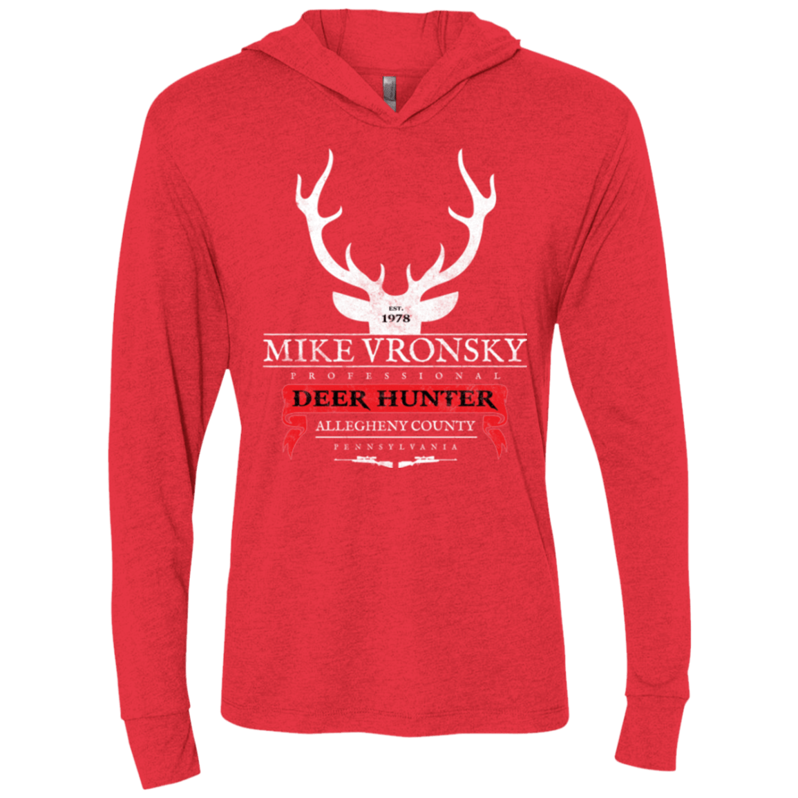 T-Shirts Vintage Red / X-Small Mike Vronsky Triblend Long Sleeve Hoodie Tee