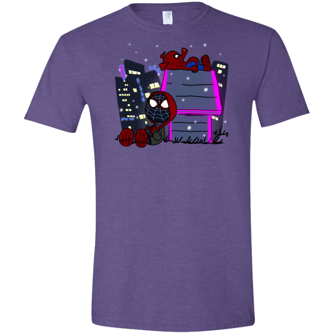 T-Shirts Heather Purple / S Miles and Porker Men's Semi-Fitted Softstyle