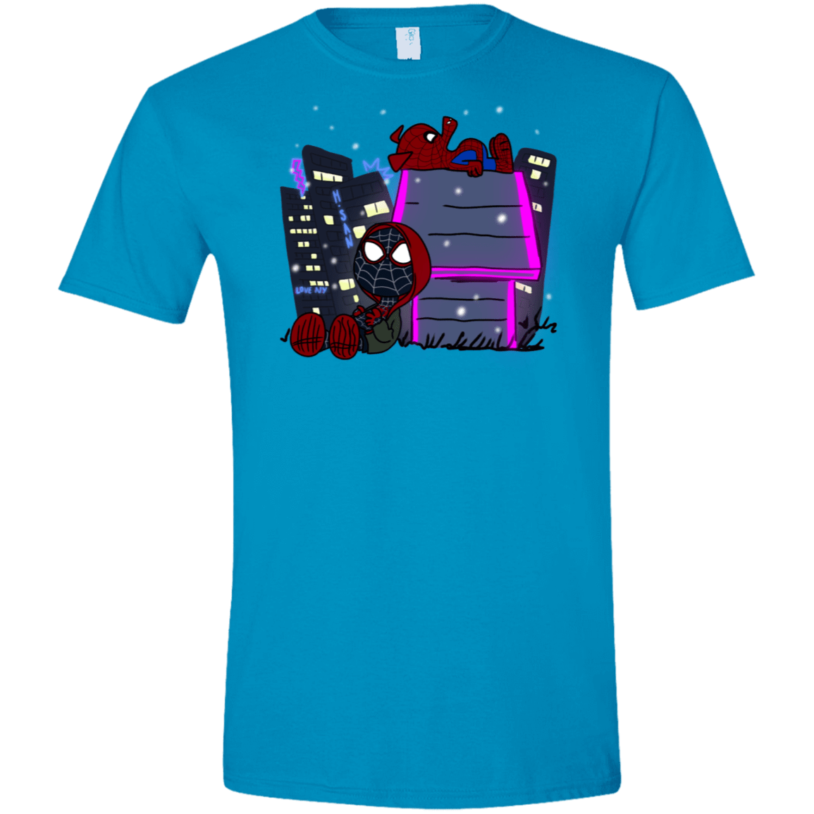 T-Shirts Sapphire / S Miles and Porker Men's Semi-Fitted Softstyle