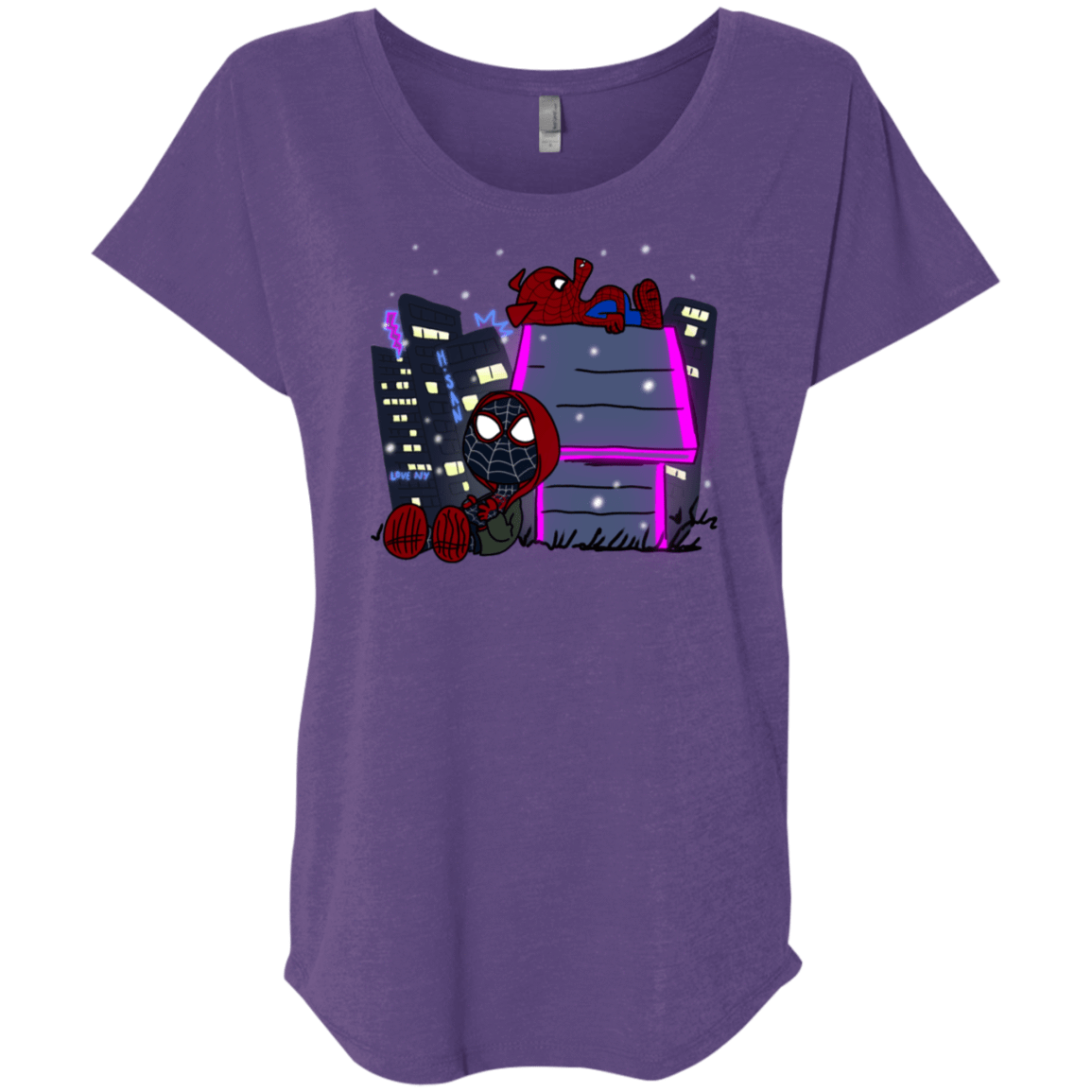 T-Shirts Purple Rush / X-Small Miles and Porker Triblend Dolman Sleeve