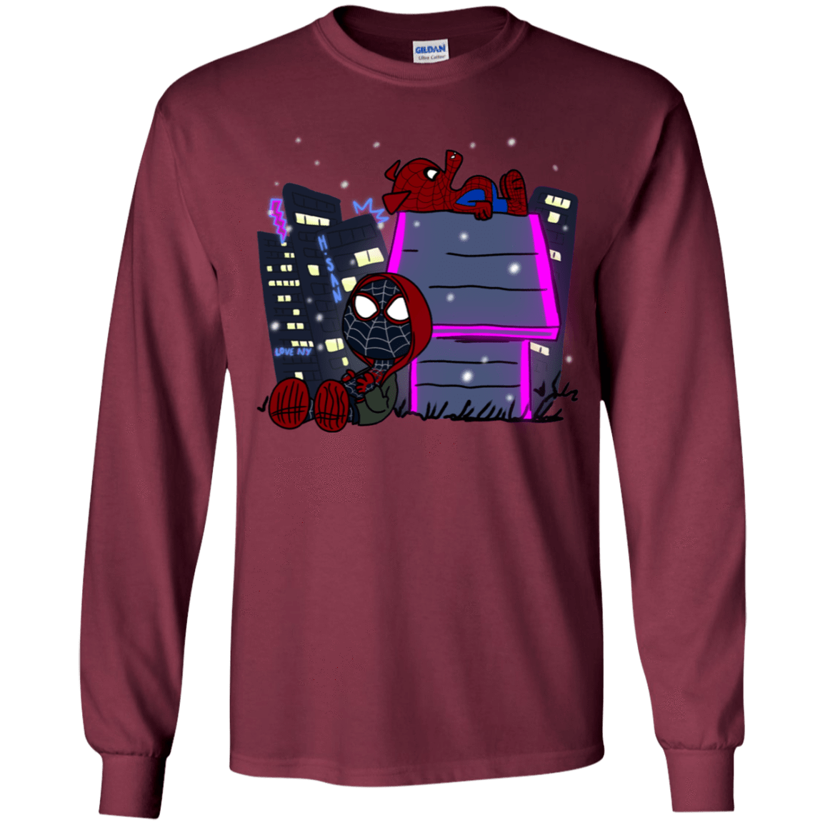 T-Shirts Maroon / YS Miles and Porker Youth Long Sleeve T-Shirt