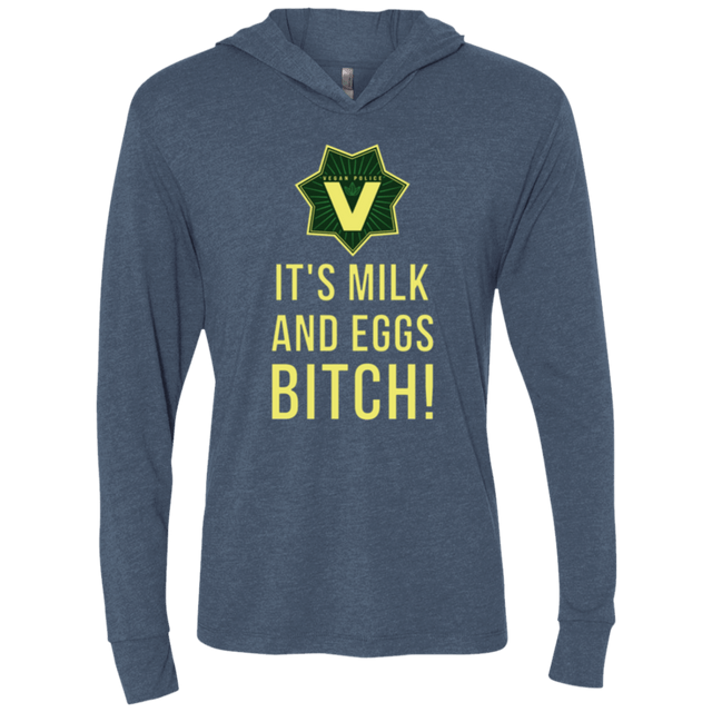 T-Shirts Indigo / X-Small Milk and Eggs Triblend Long Sleeve Hoodie Tee