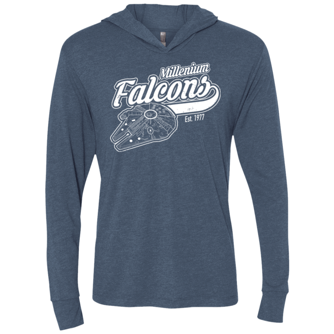 T-Shirts Indigo / X-Small Millenium falcons Triblend Long Sleeve Hoodie Tee