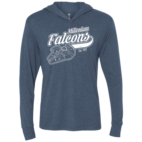 T-Shirts Indigo / X-Small Millenium falcons Triblend Long Sleeve Hoodie Tee