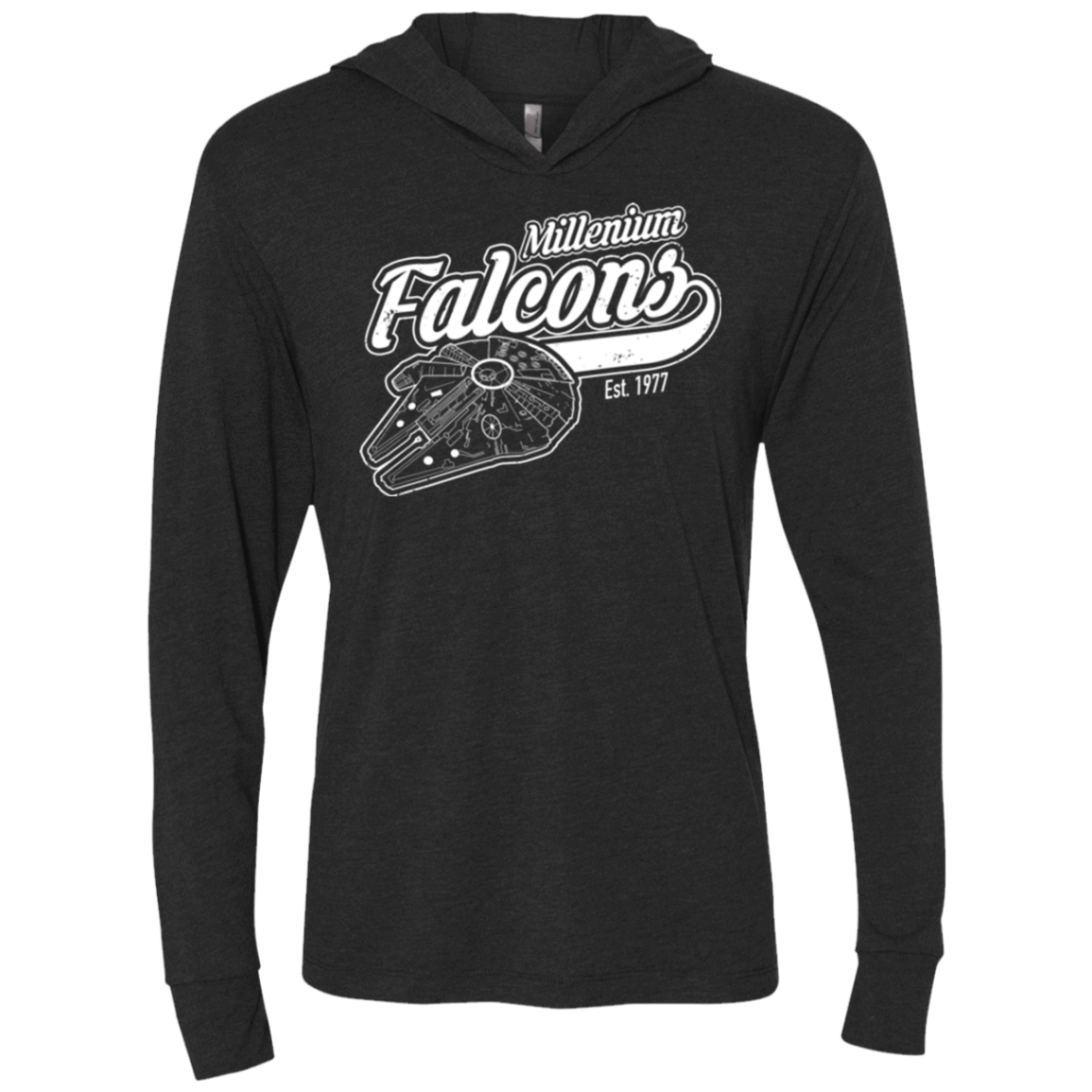 T-Shirts Vintage Black / X-Small Millenium falcons Triblend Long Sleeve Hoodie Tee