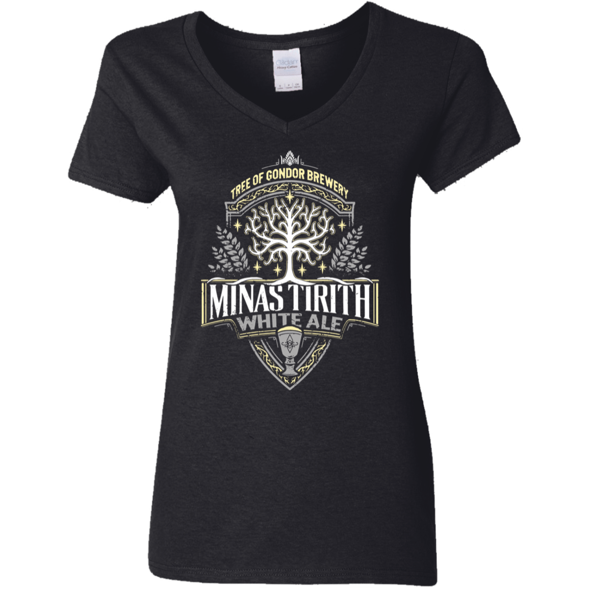 T-Shirts Black / S Minas Tirith Women's V-Neck T-Shirt