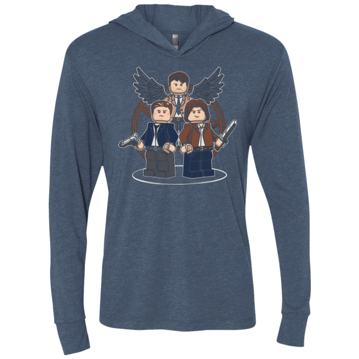 T-Shirts Indigo / X-Small Mini Hunters Triblend Long Sleeve Hoodie Tee