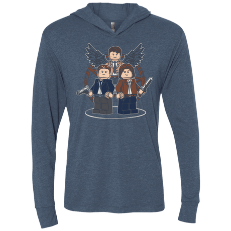 T-Shirts Indigo / X-Small Mini Hunters Triblend Long Sleeve Hoodie Tee