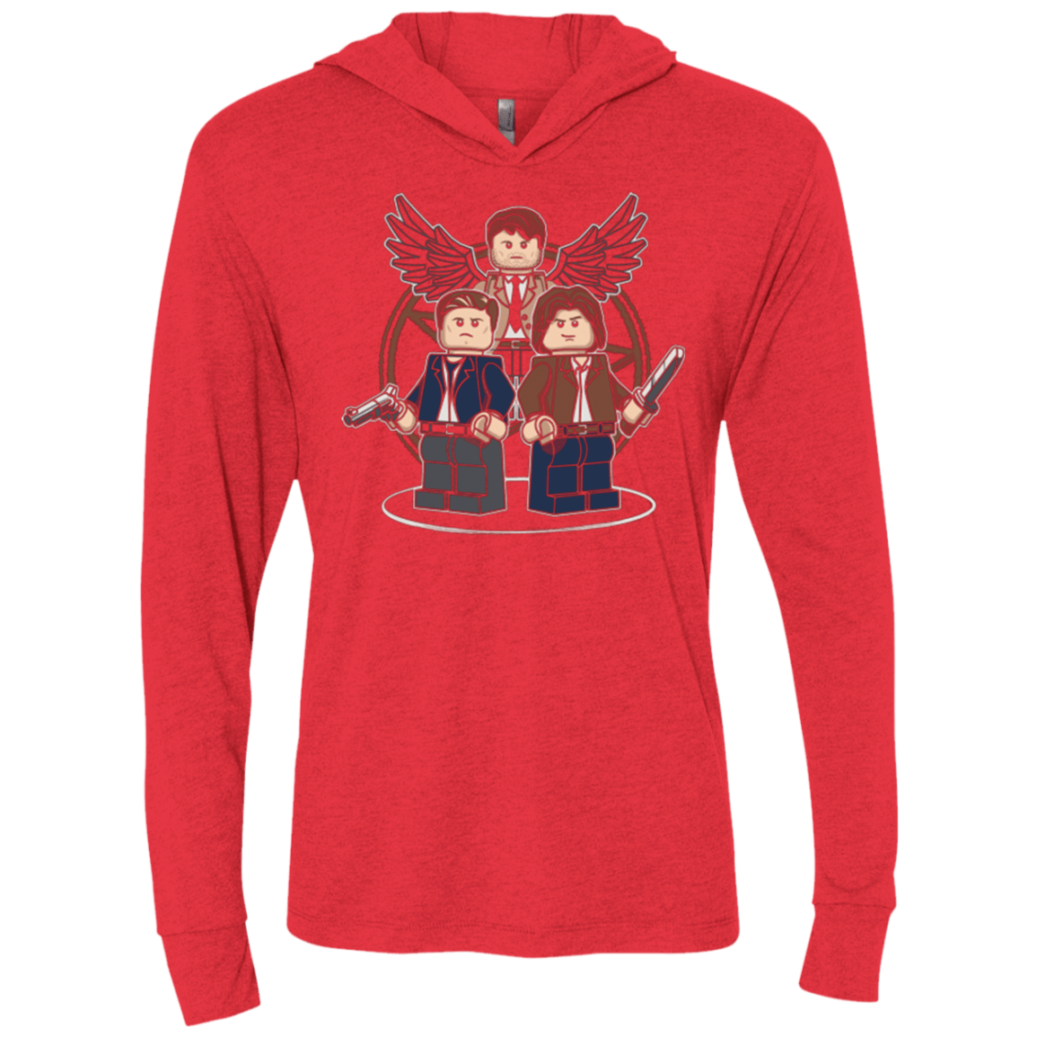 T-Shirts Vintage Red / X-Small Mini Hunters Triblend Long Sleeve Hoodie Tee