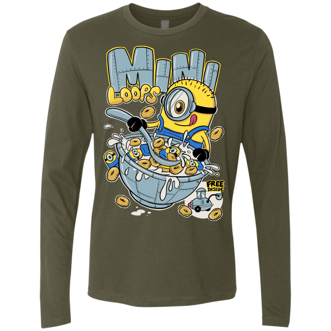 T-Shirts Military Green / S Mini Loops Men's Premium Long Sleeve