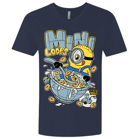 T-Shirts Midnight Navy / X-Small Mini Loops Men's Premium V-Neck