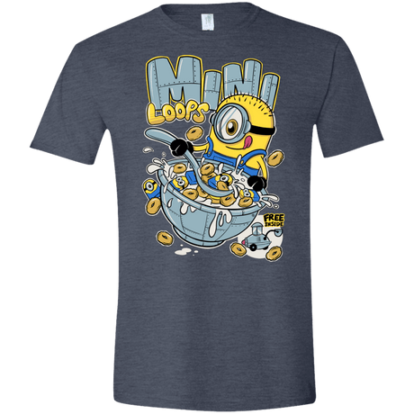 T-Shirts Heather Navy / S Mini Loops Men's Semi-Fitted Softstyle