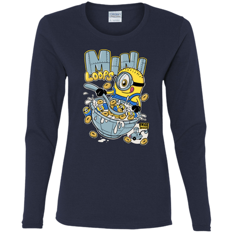 T-Shirts Navy / S Mini Loops Women's Long Sleeve T-Shirt
