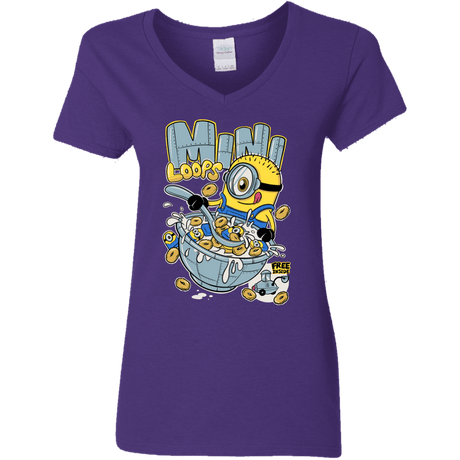 T-Shirts Purple / S Mini Loops Women's V-Neck T-Shirt