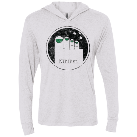 T-Shirts Heather White / X-Small Minimalist Nihilist Triblend Long Sleeve Hoodie Tee