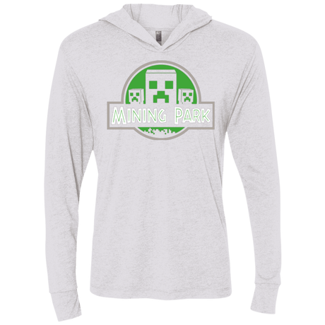 T-Shirts Heather White / X-Small Mining Park Triblend Long Sleeve Hoodie Tee