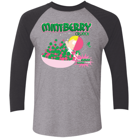 T-Shirts Premium Heather/ Vintage Black / X-Small Mintberry Crunch Men's Triblend 3/4 Sleeve