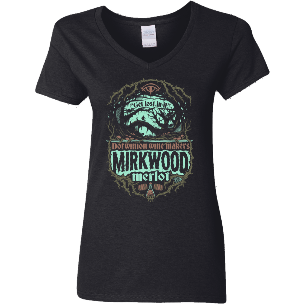 T-Shirts Black / S Mirkwood Merlot Women's V-Neck T-Shirt