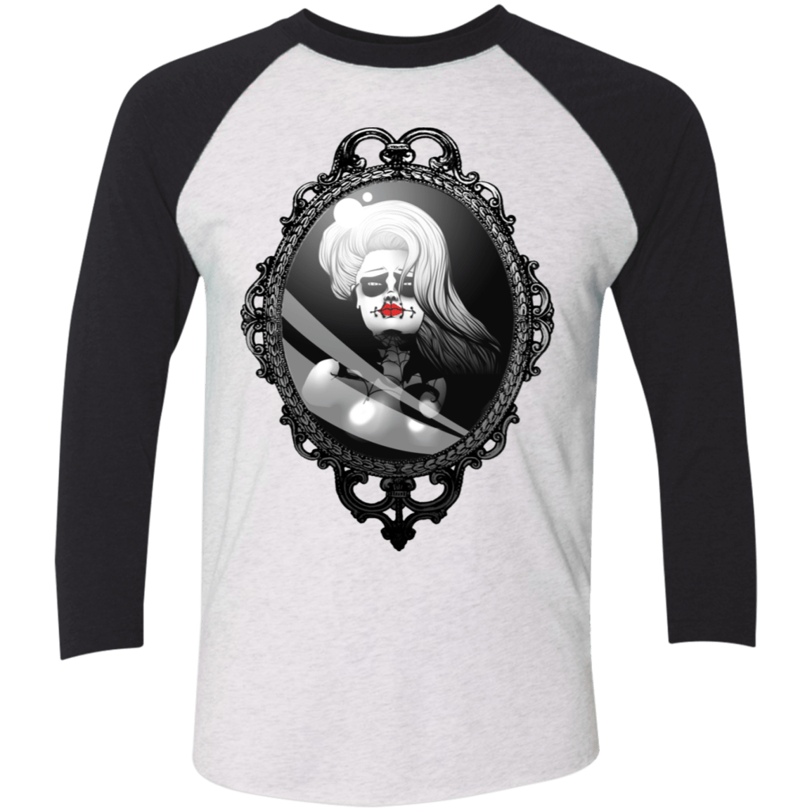T-Shirts Heather White/Vintage Black / X-Small Mirror Men's Triblend 3/4 Sleeve